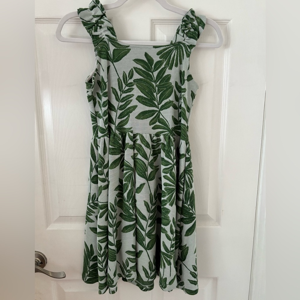 Janie and Jack Tropical Leaf Print Dress